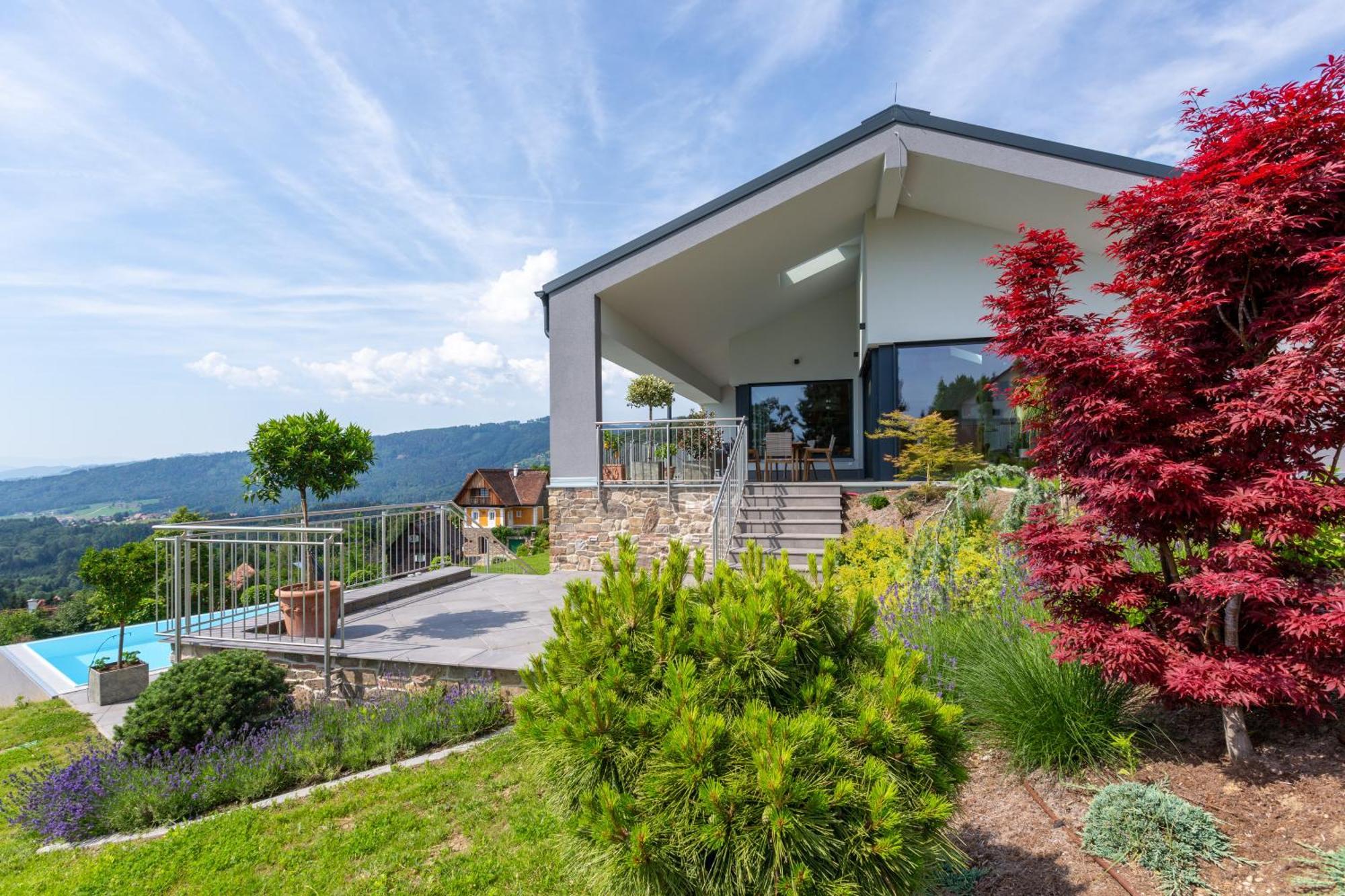 Greim15 --- Ganzes Ferienhaus Mit Fernsicht, Pool, Wellness Deutschlandsberg Bagian luar foto
